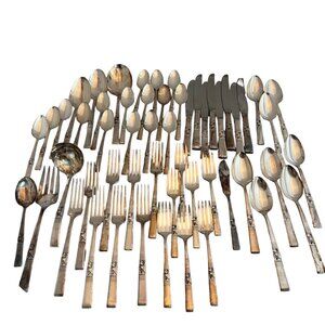 Community Morningstar Silverplate Flatware Lot Serving Forks Spoons 54 Piece Set